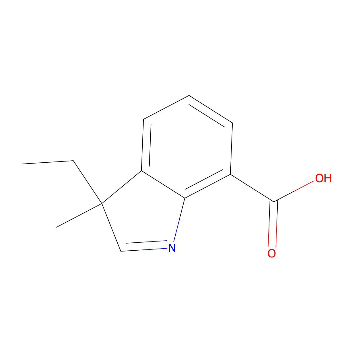 3-Ethyl-3-methyl-3H-indole-7-carboxylic acid molecular structure, CAS 2060026-99-3