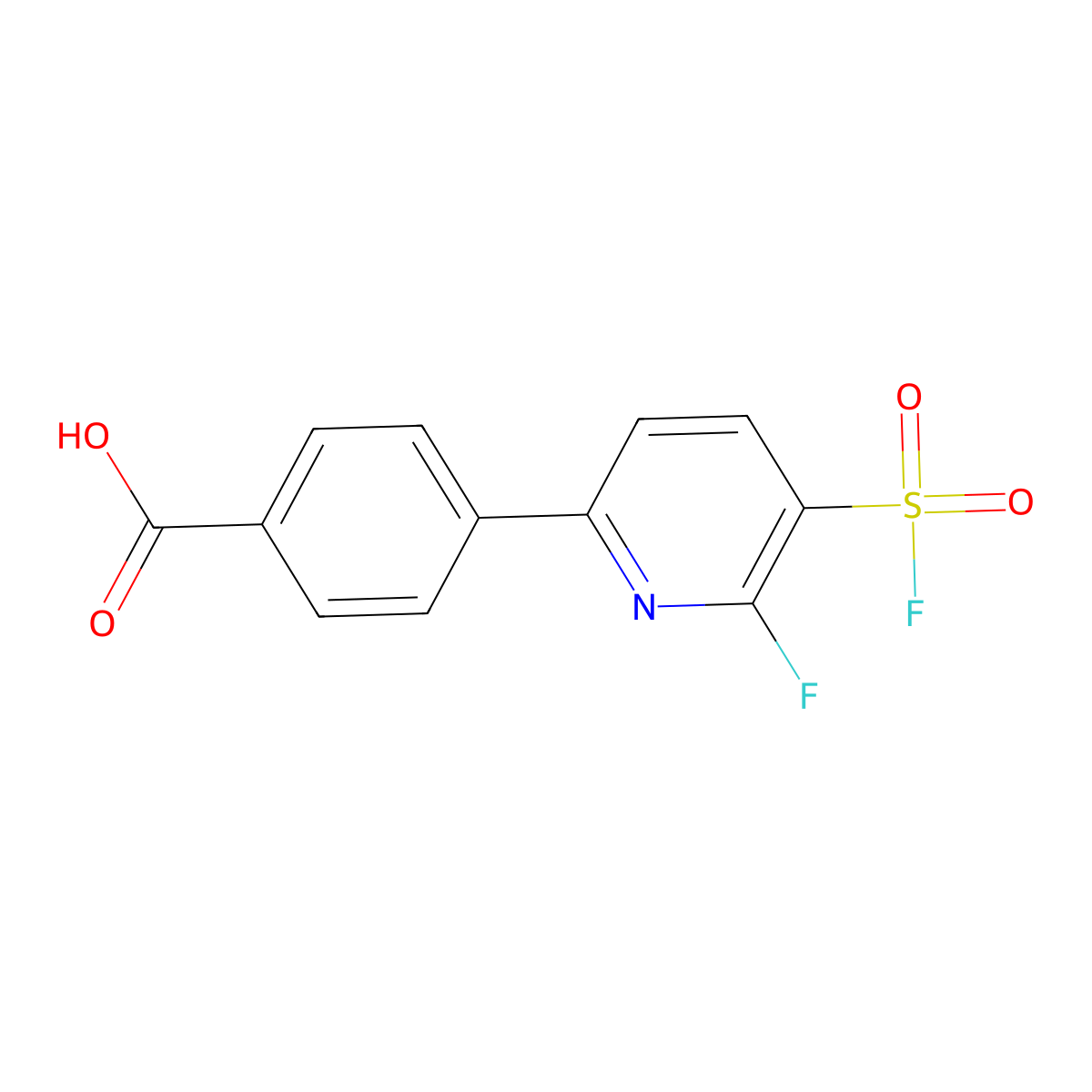 4-[6-Fluoro-5-(fluorosulfonyl)pyridin-2-yl]benzoic acid molecular structure, CAS 2060027-02-1
