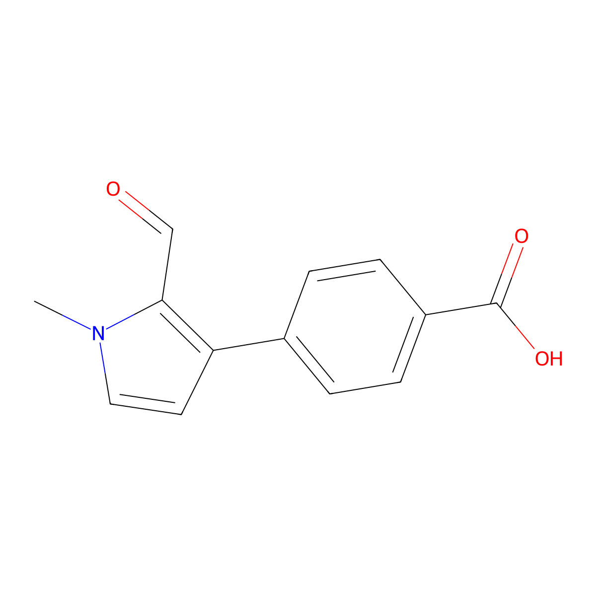 4-(2-Formyl-1-methyl-1H-pyrrol-3-yl)benzoic acid molecular structure, CAS 2060027-07-6