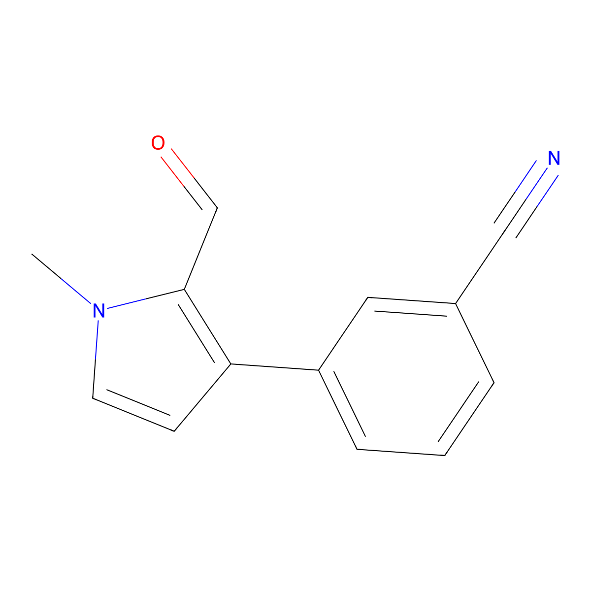 3-(2-Formyl-1-methyl-1H-pyrrol-3-yl)benzonitrile molecular structure, CAS 2060027-10-1