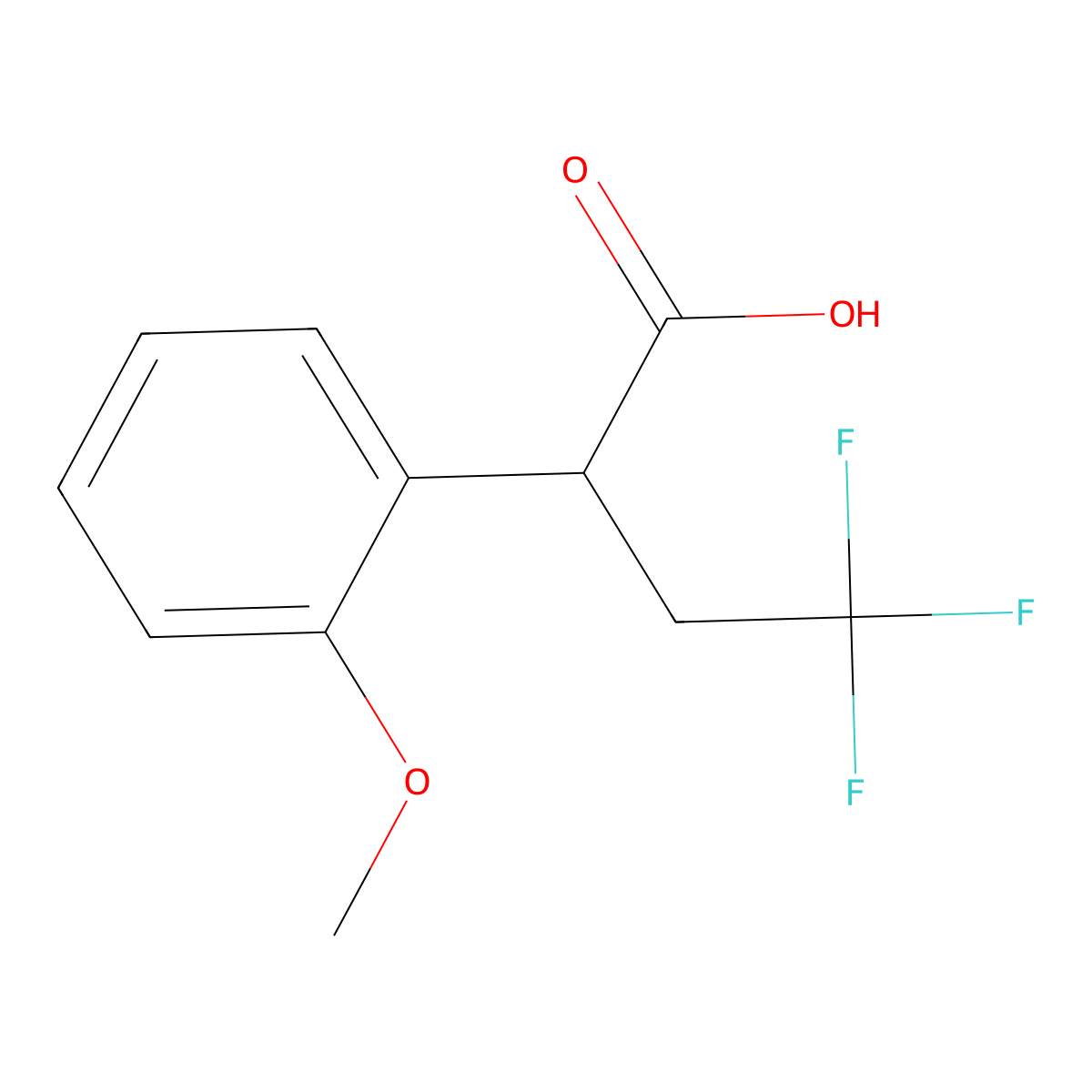4,4,4-Trifluoro-2-(2-methoxyphenyl)butanoic acid molecular structure, CAS 2060027-12-3