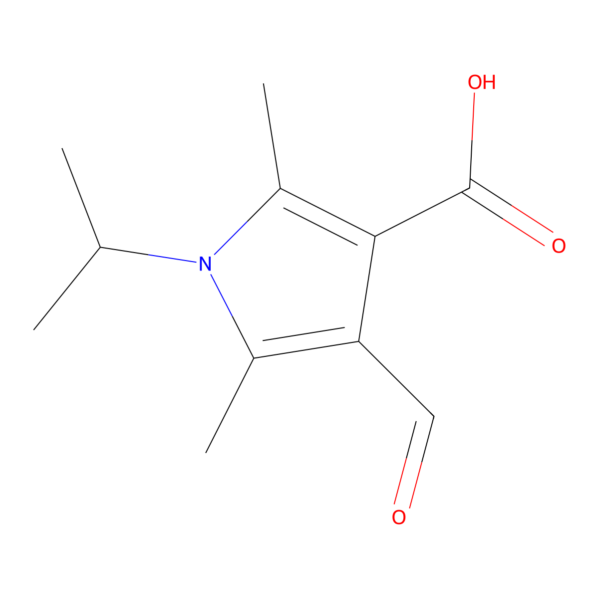 4-Formyl-2,5-dimethyl-1-(propan-2-yl)-1H-pyrrole-3-carboxylic acid molecular structure, CAS 2060027-13-4
