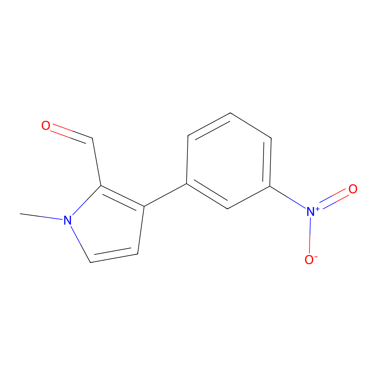 1-Methyl-3-(3-nitrophenyl)-1H-pyrrole-2-carbaldehyde molecular structure, CAS 2060027-15-6