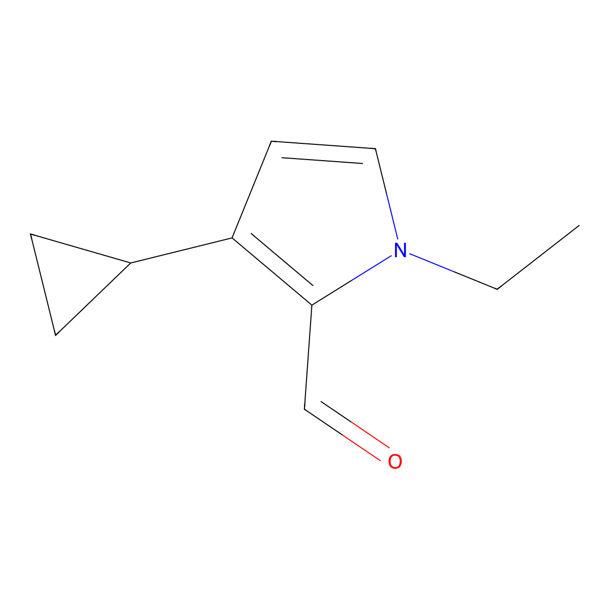 3-Cyclopropyl-1-ethyl-1H-pyrrole-2-carbaldehyde molecular structure, CAS 2060027-19-0