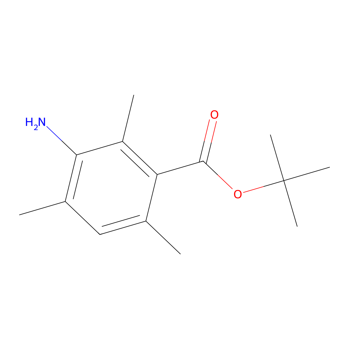 tert-Butyl 3-amino-2,4,6-trimethylbenzoate molecular structure, CAS 2060027-20-3