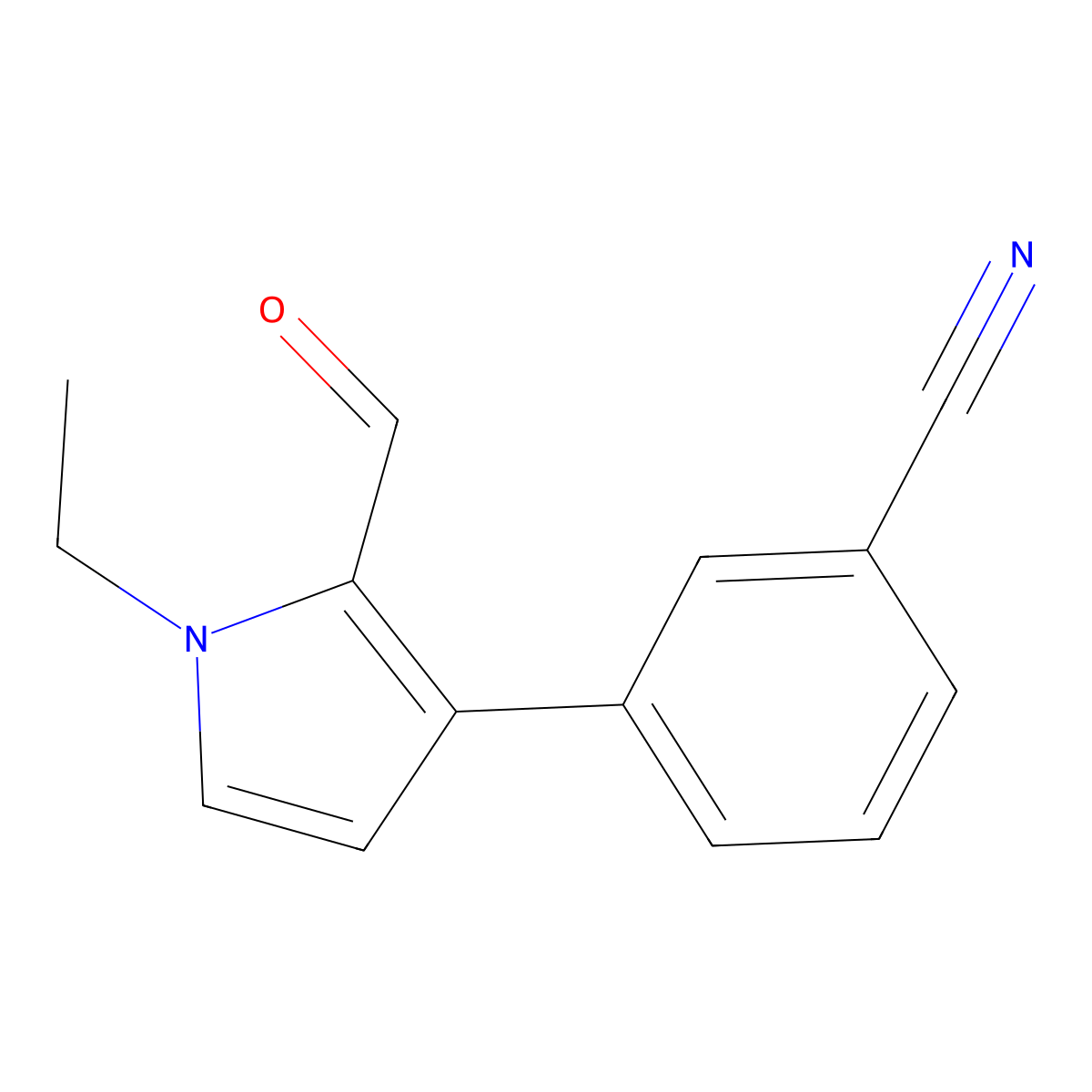 3-(1-Ethyl-2-formyl-1H-pyrrol-3-yl)benzonitrile molecular structure, CAS 2060027-22-5