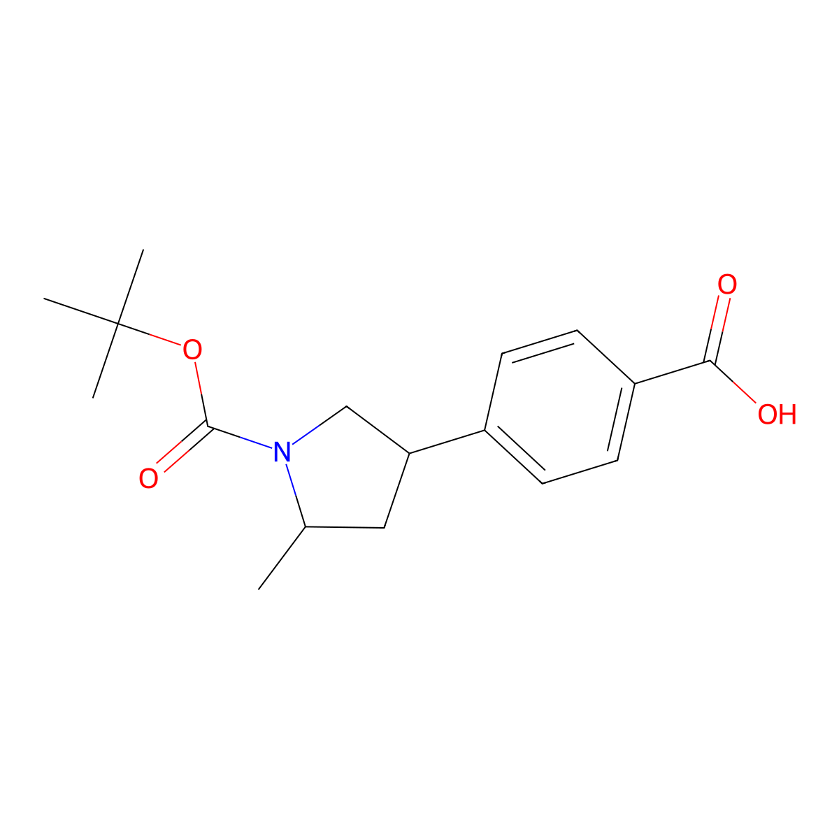 4-{1-[(Tert-butoxy)carbonyl]-5-methylpyrrolidin-3-yl}benzoic acid molecular structure, CAS 2060027-25-8