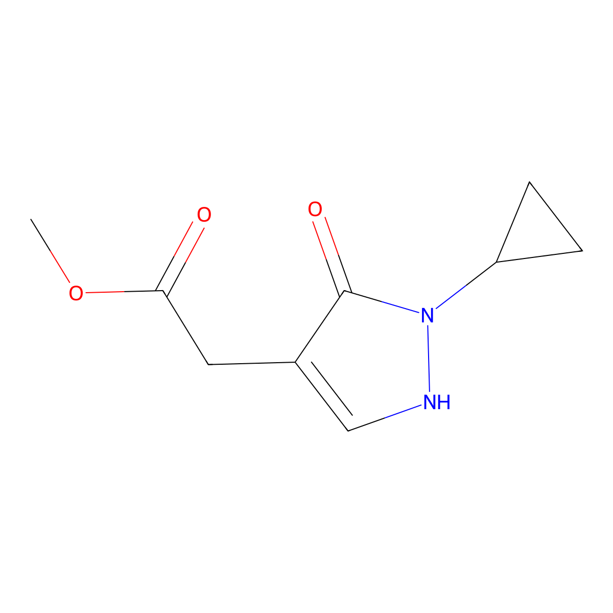 Methyl 2-(2-cyclopropyl-3-oxo-2,3-dihydro-1H-pyrazol-4-yl)acetate molecular structure, CAS 2060027-26-9