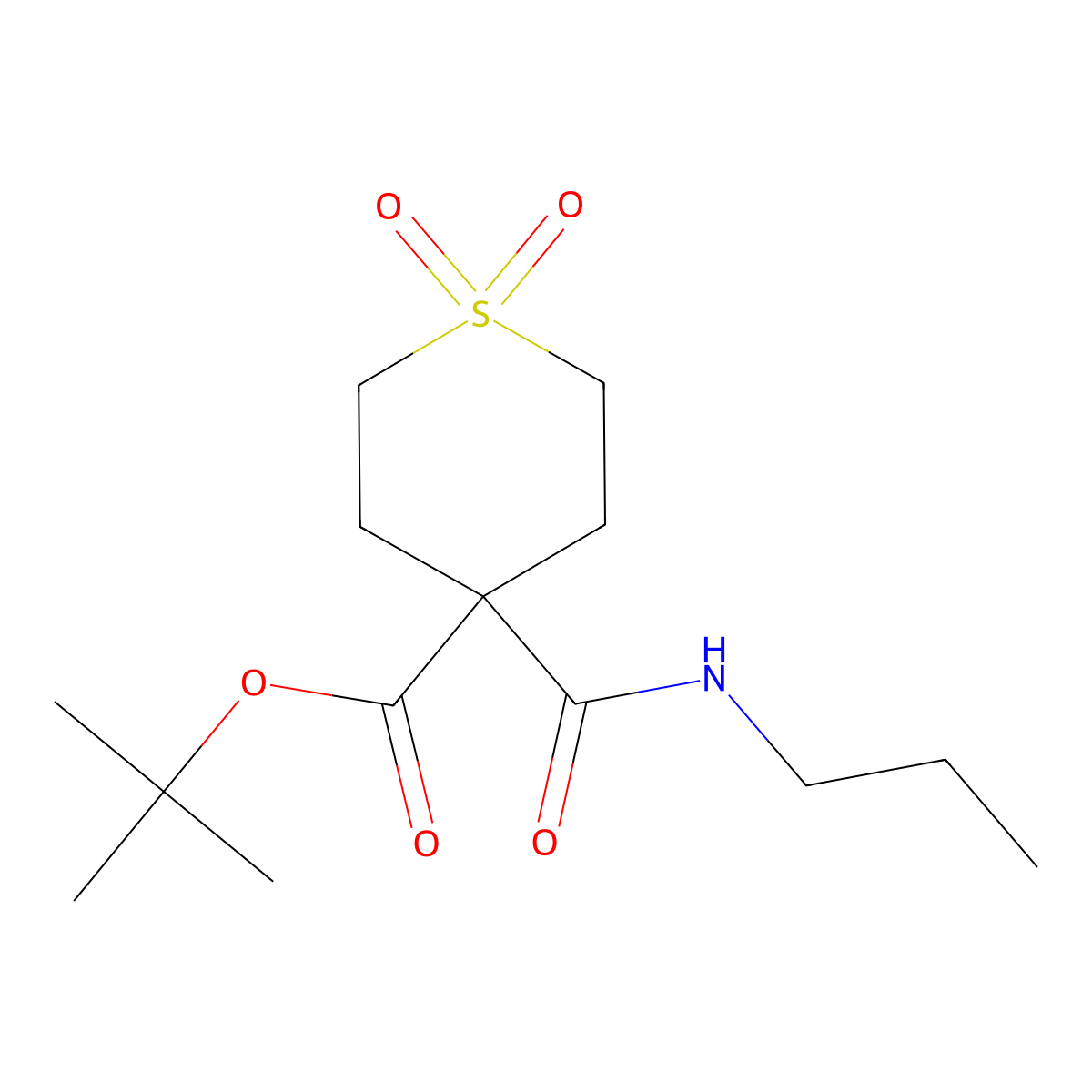 tert-Butyl 1,1-dioxo-4-(propylcarbamoyl)-1lambda6-thiane-4-carboxylate molecular structure, CAS 2060027-28-1