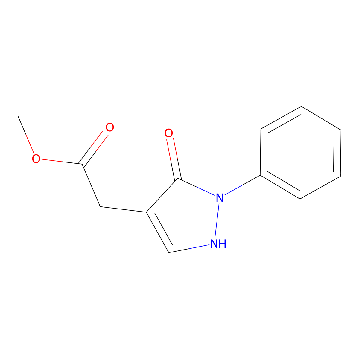 Methyl 2-(3-oxo-2-phenyl-2,3-dihydro-1H-pyrazol-4-yl)acetate molecular structure, CAS 2060027-31-6
