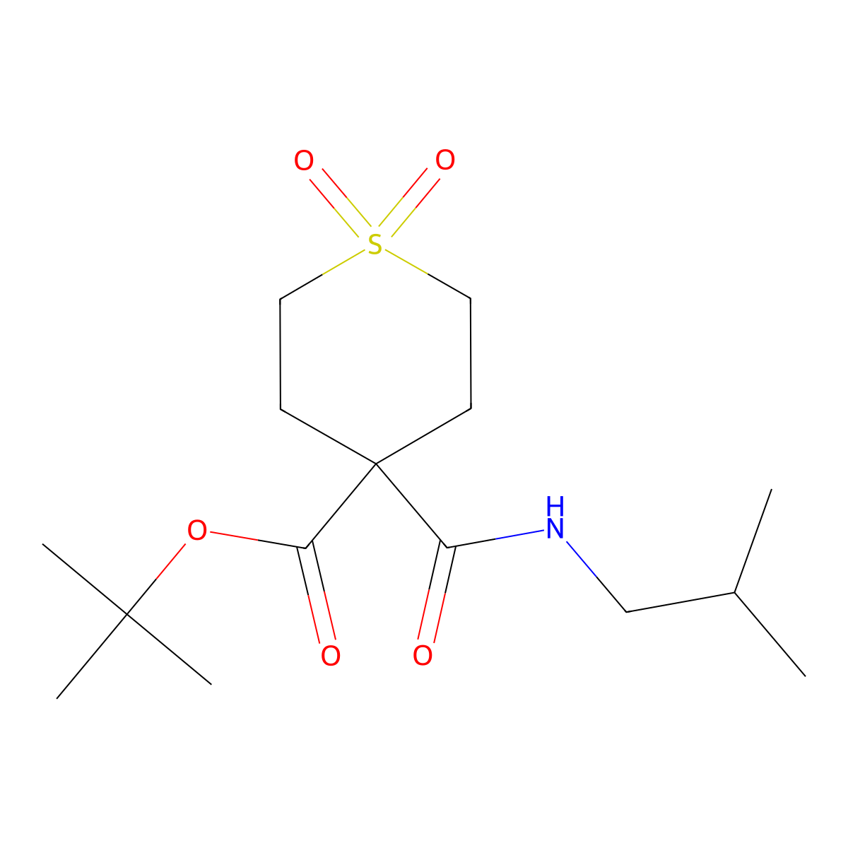 tert-Butyl 4-[(2-methylpropyl)carbamoyl]-1,1-dioxo-1lambda6-thiane-4-carboxylate molecular structure, CAS 2060027-32-7