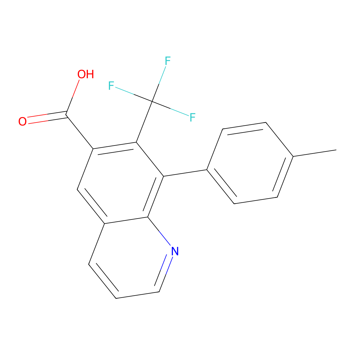 8-(4-Methylphenyl)-7-(trifluoromethyl)quinoline-6-carboxylic acid molecular structure, CAS 2060027-37-2