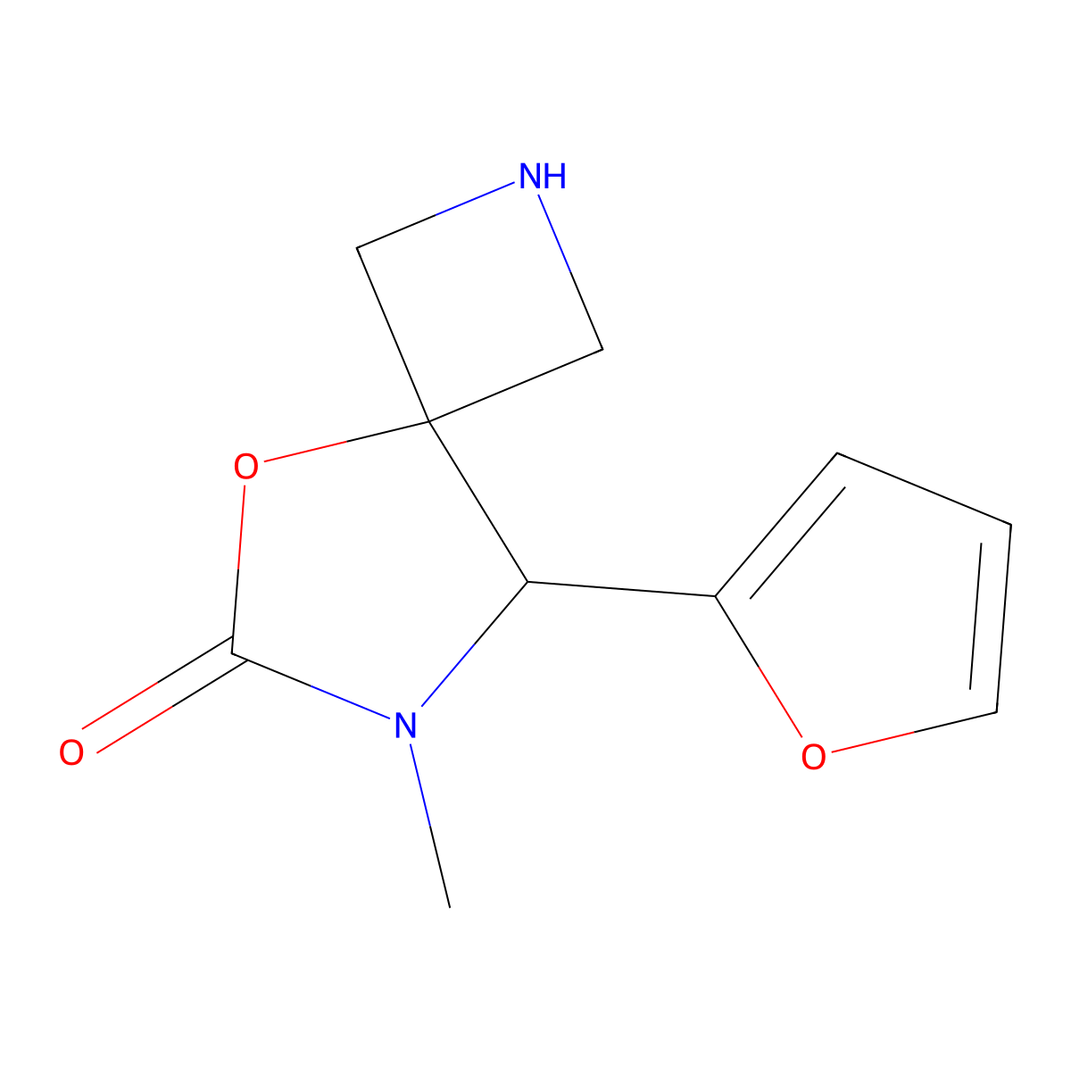 8-(Furan-2-yl)-7-methyl-5-oxa-2,7-diazaspiro[3.4]octan-6-one molecular structure, CAS 2060027-40-7