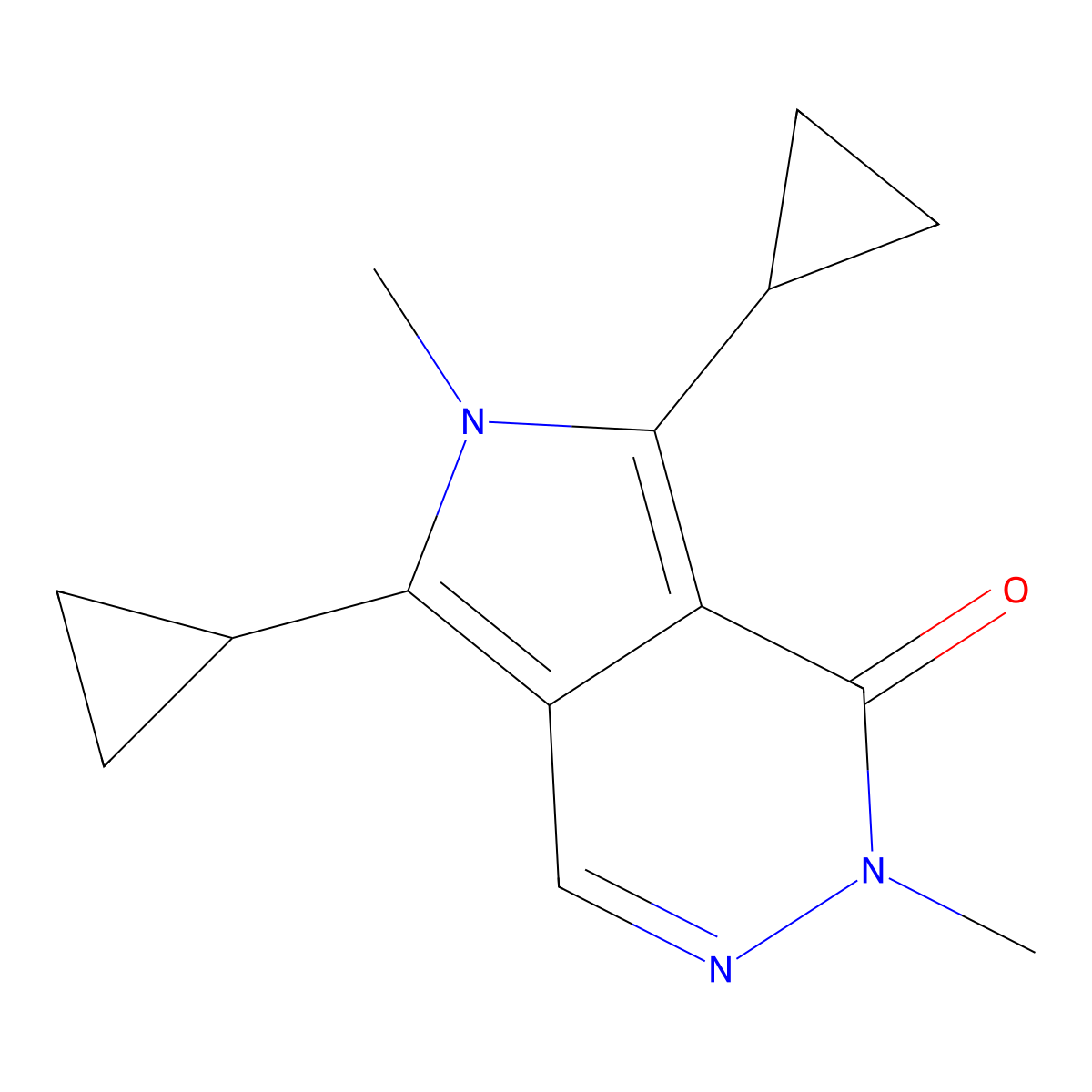 5,7-Dicyclopropyl-2,6-dimethyl-1H,2H,6H-pyrrolo[3,4-d]pyridazin-1-one molecular structure, CAS 2060027-41-8