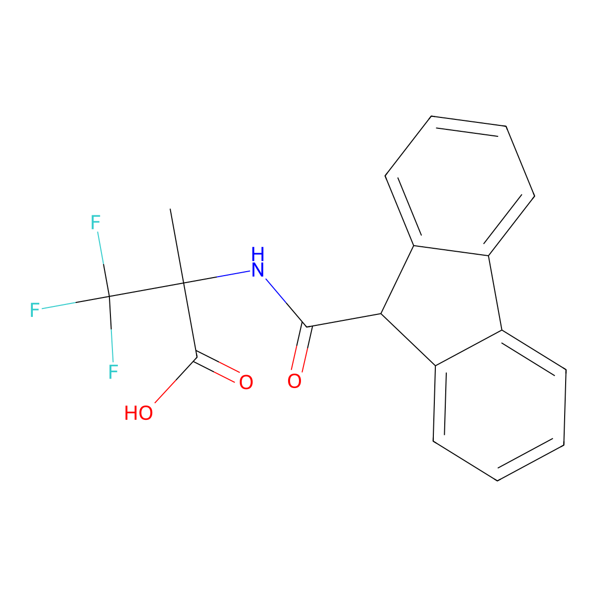 2-[(9H-Fluoren-9-yl)formamido]-3,3,3-trifluoro-2-methylpropanoic acid molecular structure, CAS 2060027-47-4