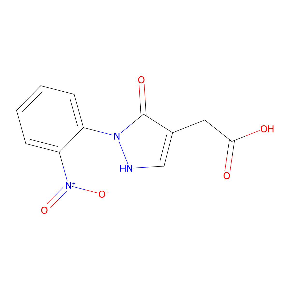 2-[2-(2-Nitrophenyl)-3-oxo-2,3-dihydro-1H-pyrazol-4-yl]acetic acid molecular structure, CAS 2060027-58-7