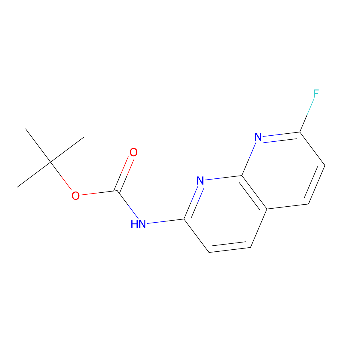 tert-Butyl N-(7-fluoro-1,8-naphthyridin-2-yl)carbamate molecular structure, CAS 2060027-60-1