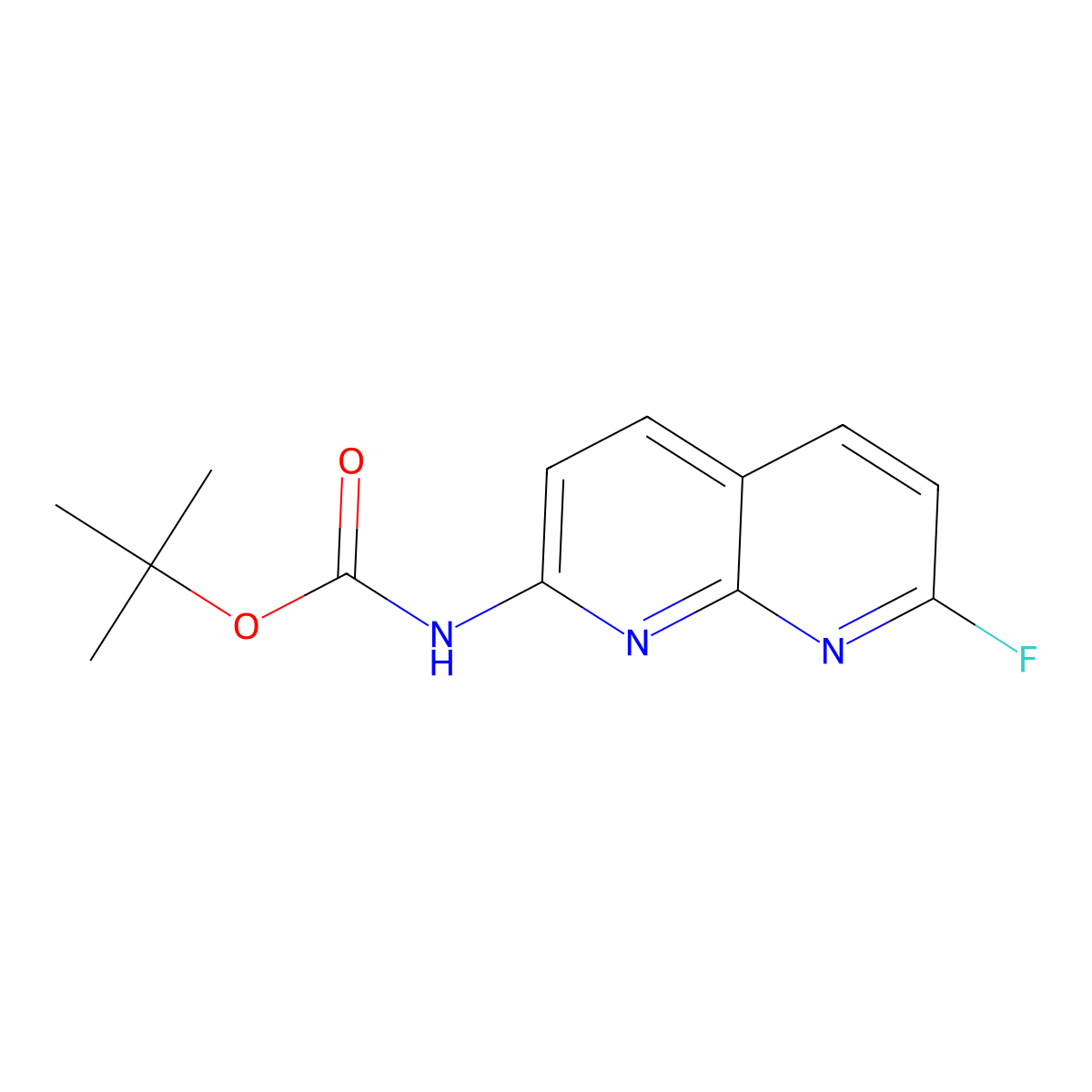 tert-Butyl N-(7-fluoro-1,8-naphthyridin-2-yl)carbamate molecular structure, CAS 2060027-60-1