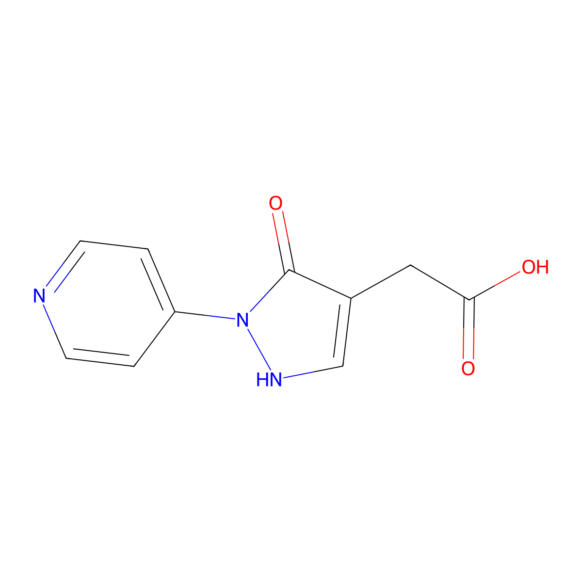 2-[3-Oxo-2-(pyridin-4-yl)-2,3-dihydro-1H-pyrazol-4-yl]acetic acid molecular structure, CAS 2060027-61-2