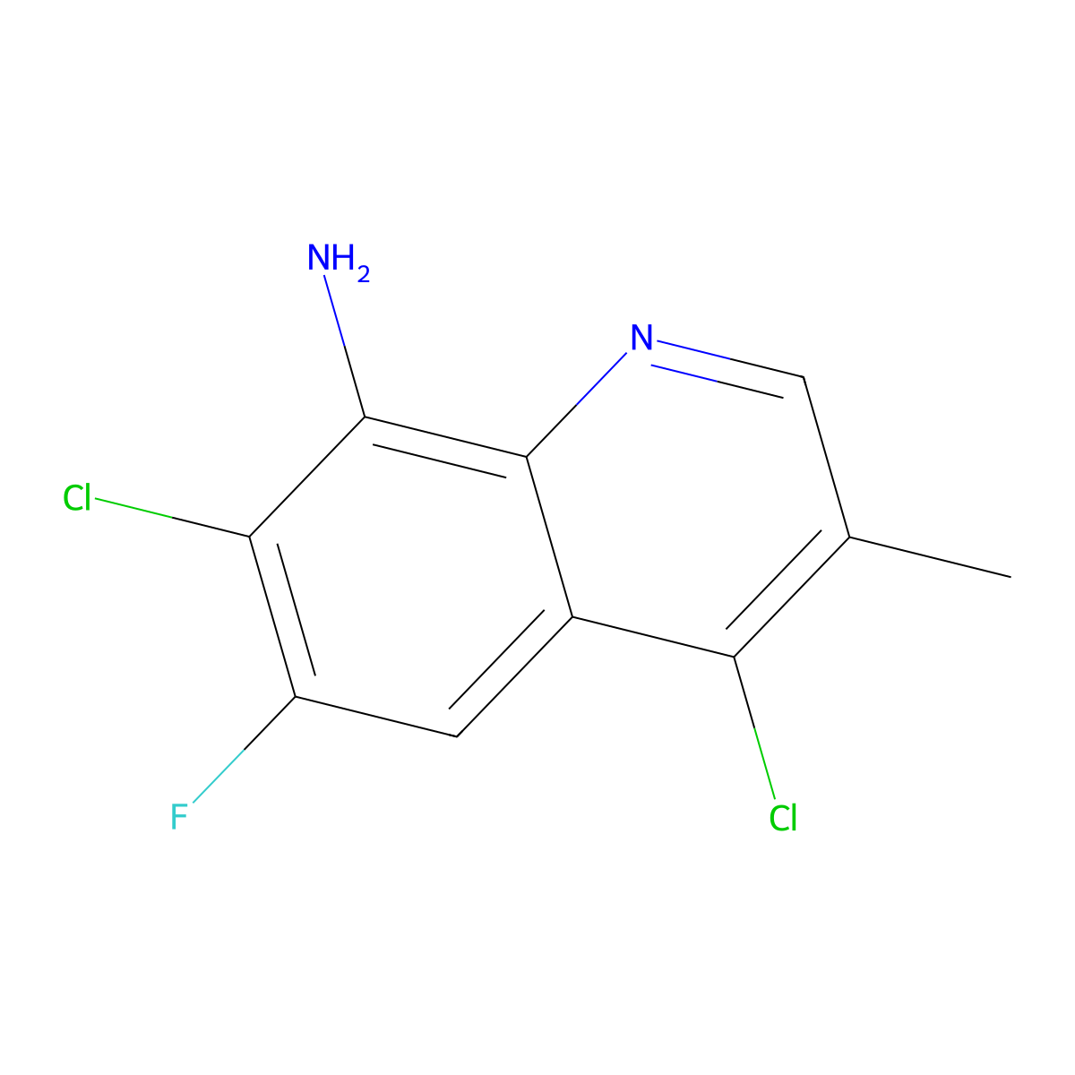 4,7-Dichloro-6-fluoro-3-methylquinolin-8-amine molecular structure, CAS 2060027-63-4