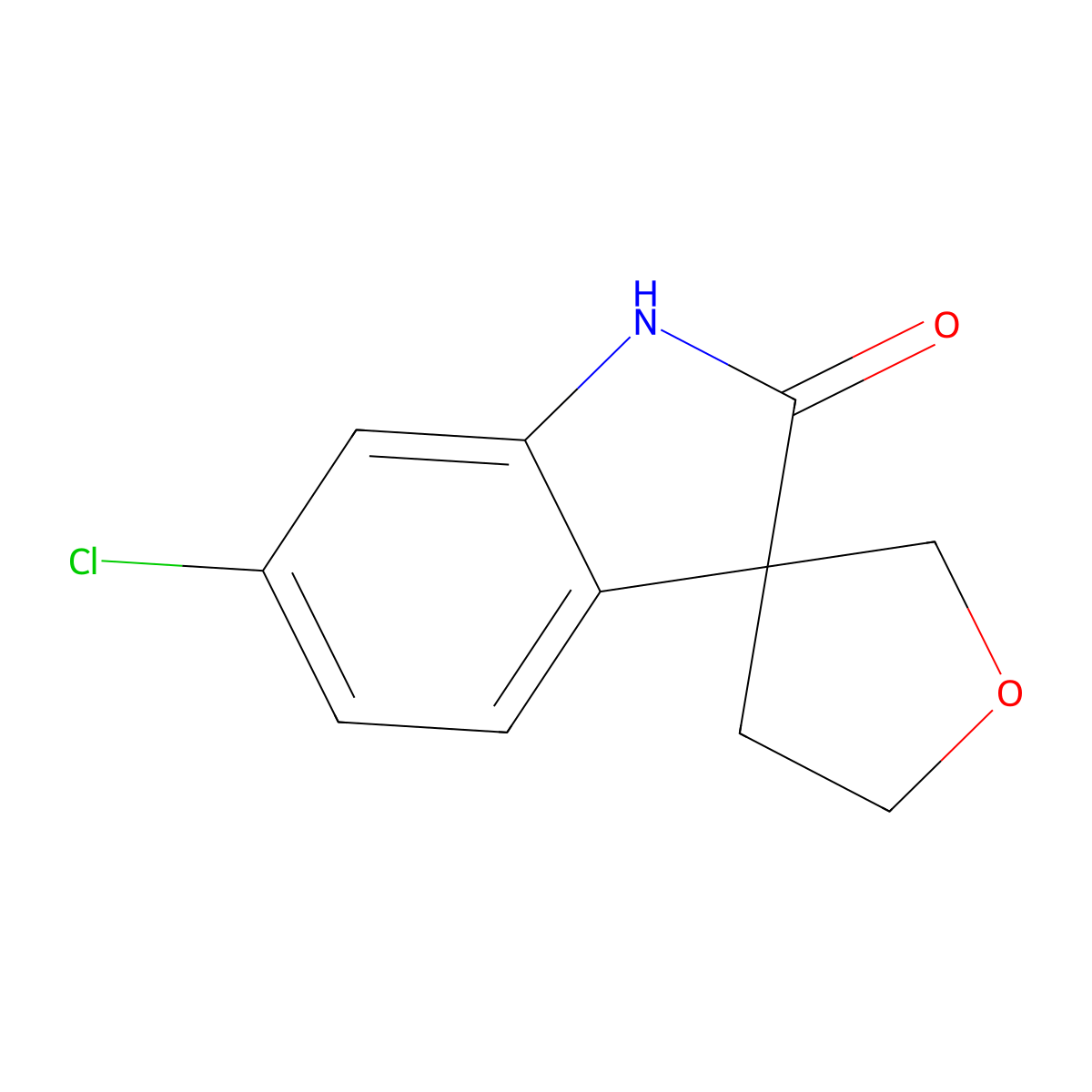 6-Chloro-1,2-dihydrospiro[indole-3,3'-oxolane]-2-one molecular structure, CAS 2060027-64-5