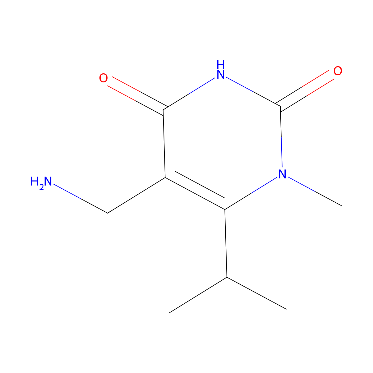 5-(Aminomethyl)-1-methyl-6-(propan-2-yl)-1,2,3,4-tetrahydropyrimidine-2,4-dione molecular structure, CAS 2060027-66-7