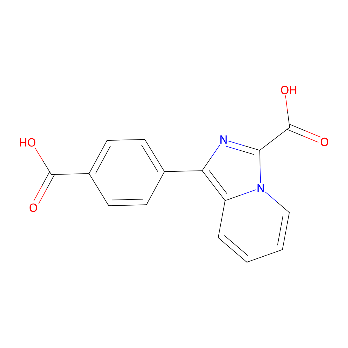 1-(4-Carboxyphenyl)imidazo[1,5-a]pyridine-3-carboxylic acid molecular structure, CAS 2060027-77-0