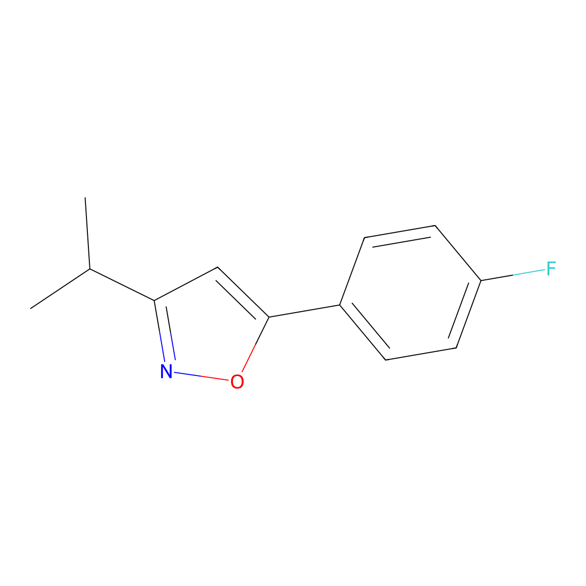 5-(4-Fluorophenyl)-3-(propan-2-yl)-1,2-oxazole molecular structure, CAS 2060027-86-1