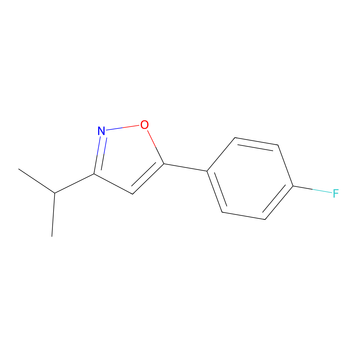 5-(4-Fluorophenyl)-3-(propan-2-yl)-1,2-oxazole molecular structure, CAS 2060027-86-1