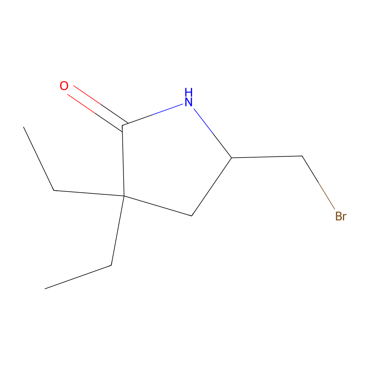 5-(Bromomethyl)-3,3-diethylpyrrolidin-2-one molecular structure, CAS 2060027-87-2