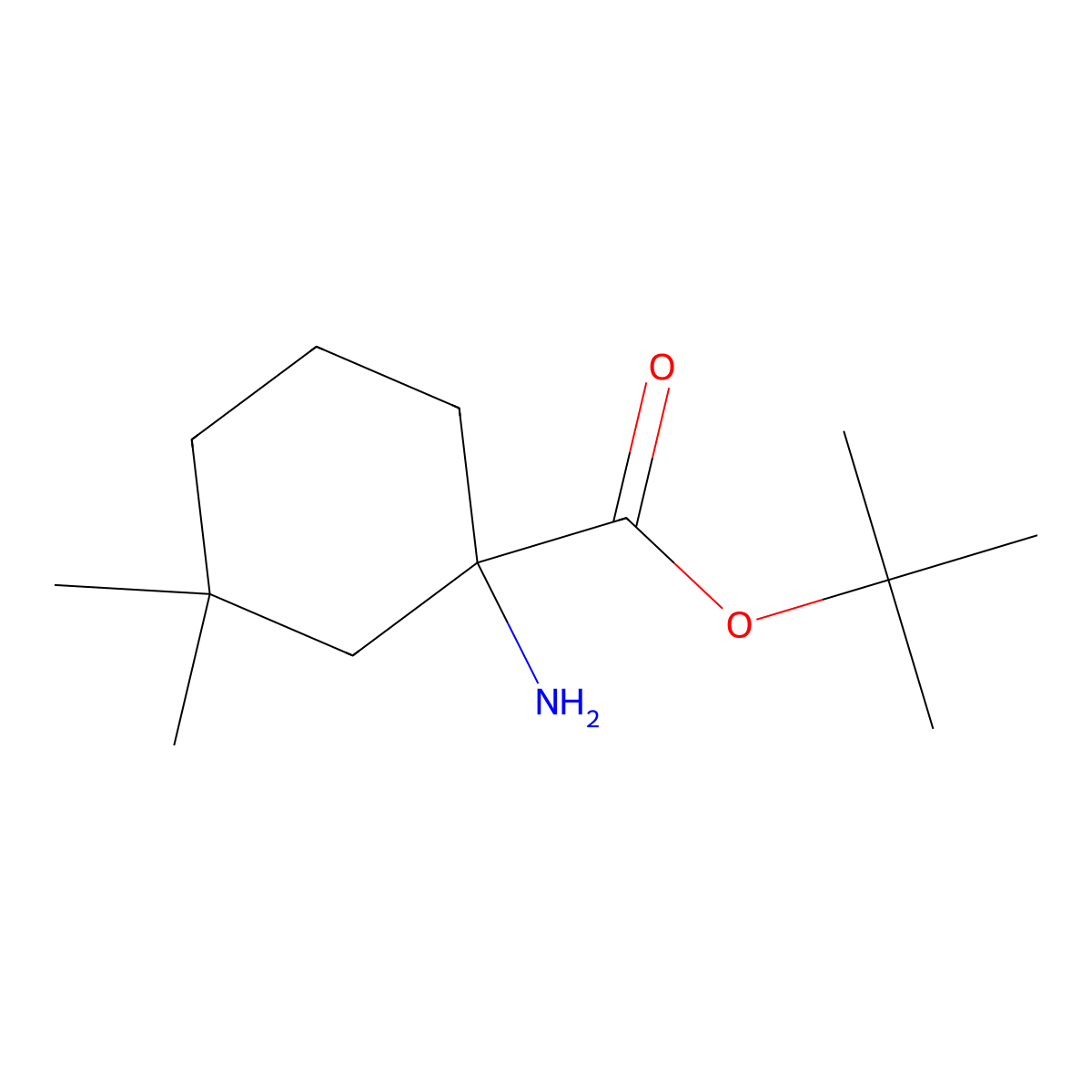 tert-Butyl 1-amino-3,3-dimethylcyclohexane-1-carboxylate molecular structure, CAS 2060027-91-8
