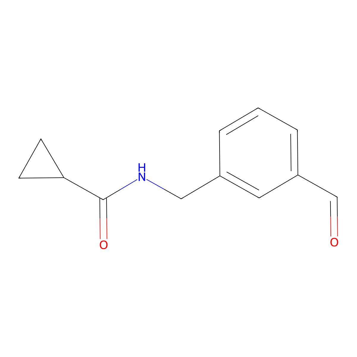 N-[(3-Formylphenyl)methyl]cyclopropanecarboxamide molecular structure, CAS 2060027-96-3