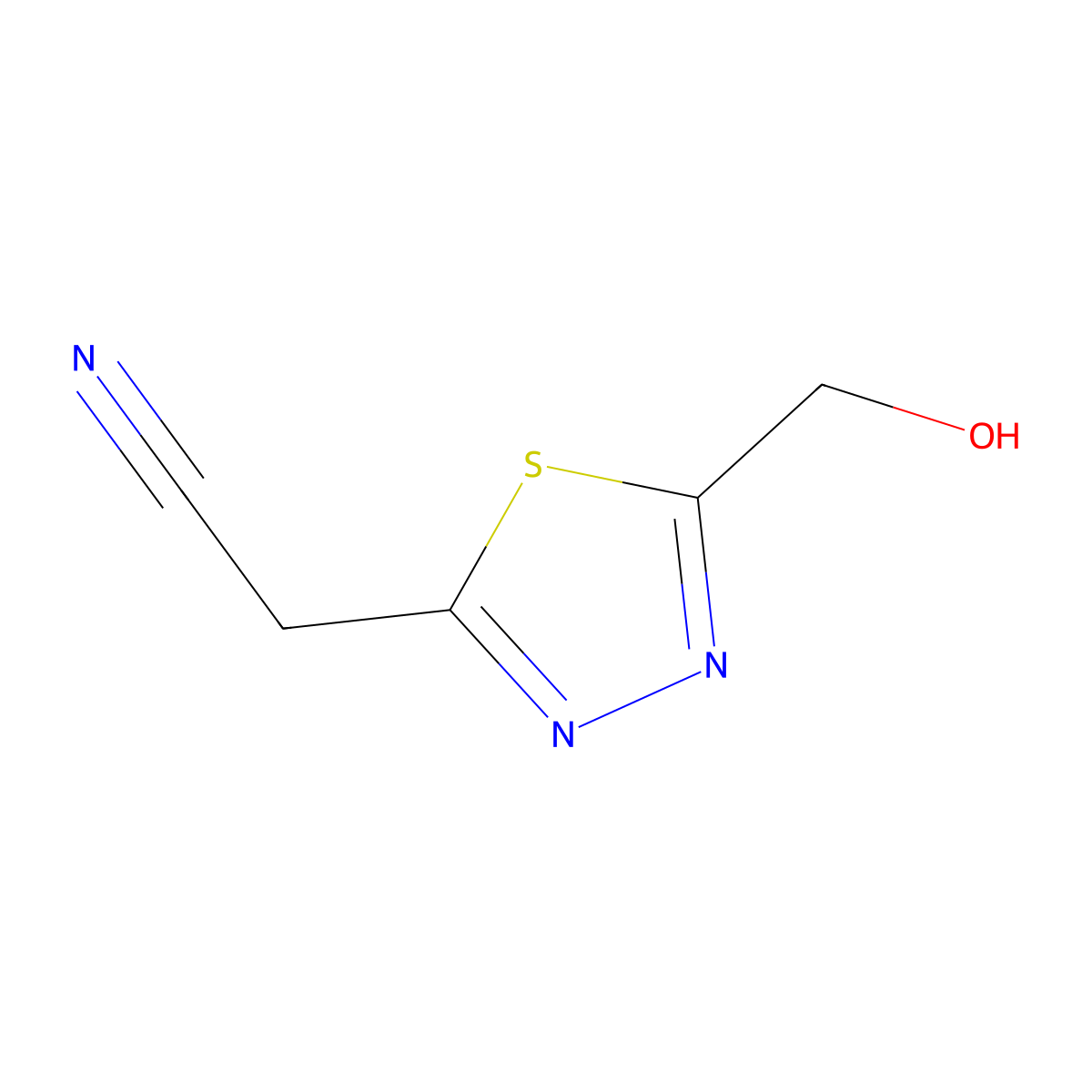 2-[5-(Hydroxymethyl)-1,3,4-thiadiazol-2-yl]acetonitrile molecular structure, CAS 2060027-99-6