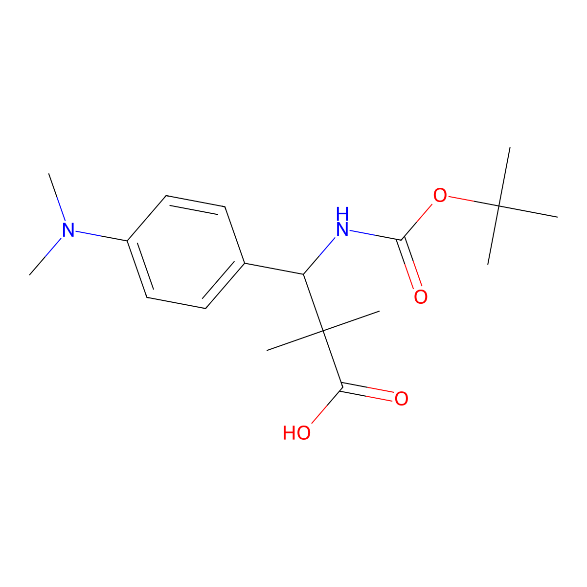3-{[(Tert-butoxy)carbonyl]amino}-3-[4-(dimethylamino)phenyl]-2,2-dimethylpropanoic acid molecular structure, CAS 2060028-01-3