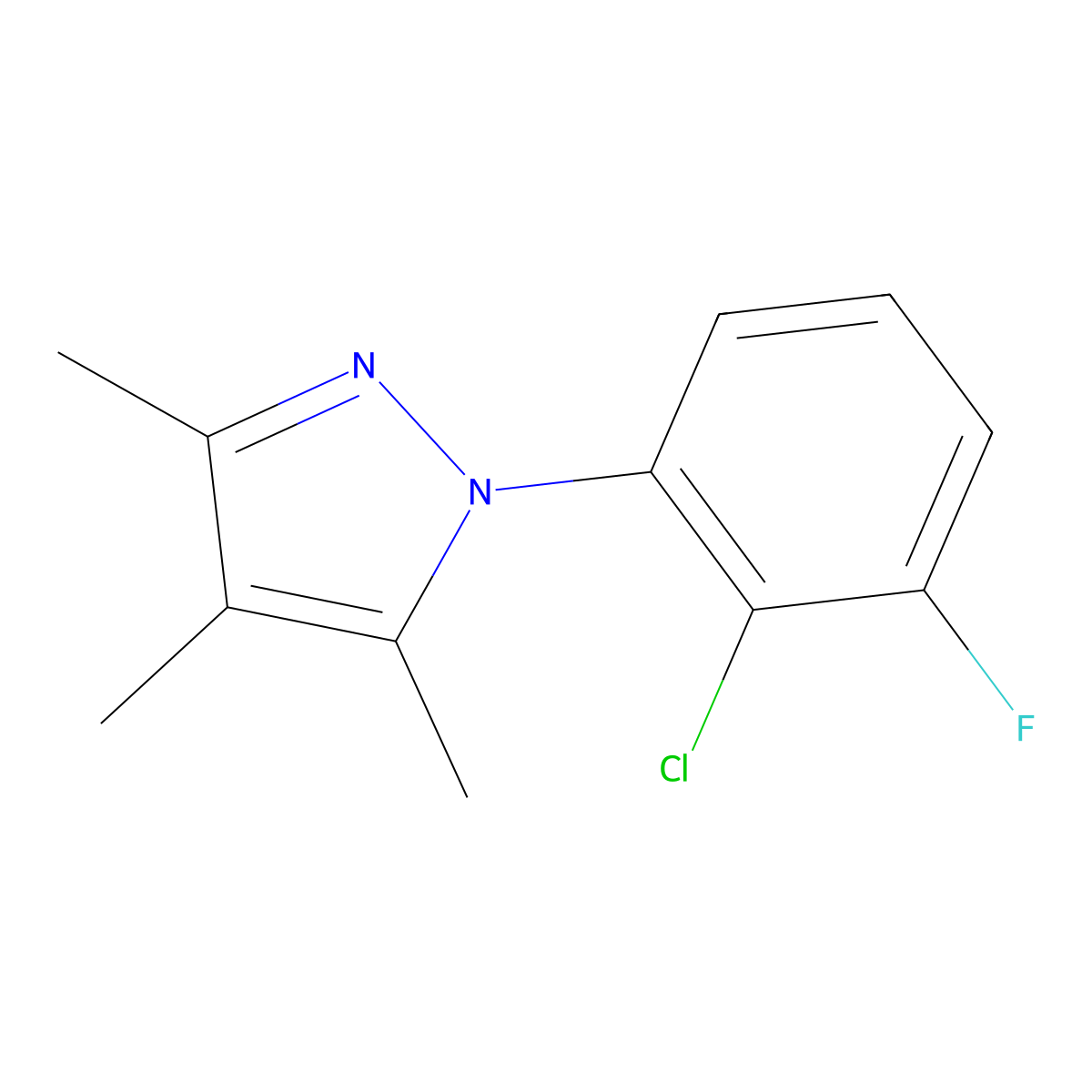 1-(2-Chloro-3-fluorophenyl)-3,4,5-trimethyl-1H-pyrazole molecular structure, CAS 2060028-02-4