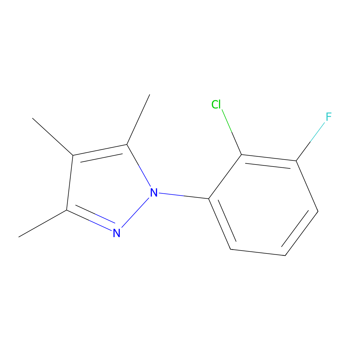 1-(2-Chloro-3-fluorophenyl)-3,4,5-trimethyl-1H-pyrazole molecular structure, CAS 2060028-02-4