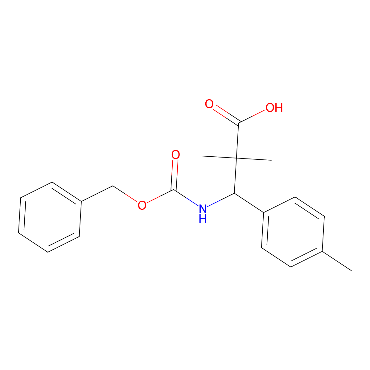 3-{[(Benzyloxy)carbonyl]amino}-2,2-dimethyl-3-(4-methylphenyl)propanoic acid molecular structure, CAS 2060028-04-6