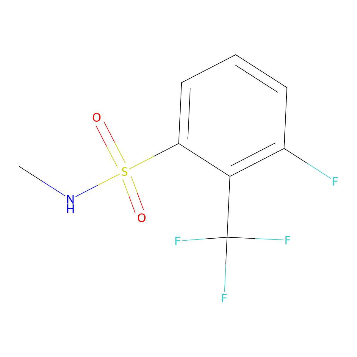 3-Fluoro-N-methyl-2-(trifluoromethyl)benzene-1-sulfonamide molecular structure, CAS 2060028-07-9