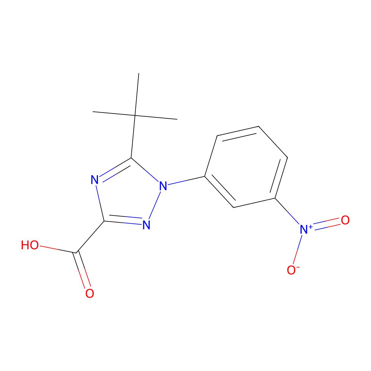 5-tert-Butyl-1-(3-nitrophenyl)-1H-1,2,4-triazole-3-carboxylic acid molecular structure, CAS 2060028-18-2