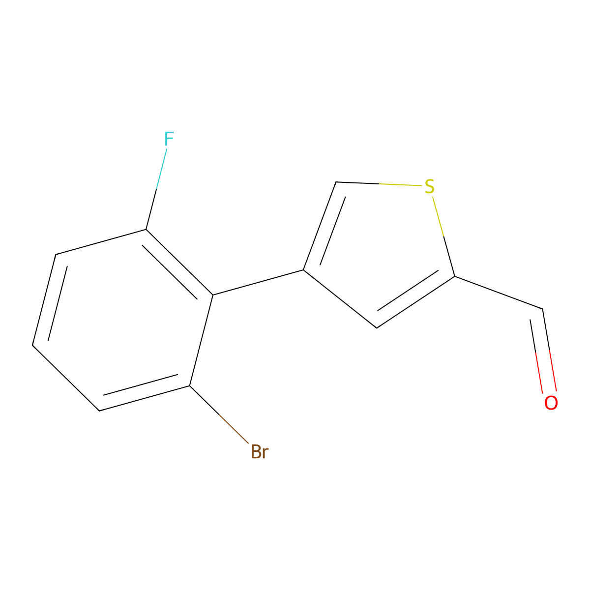 4-(2-Bromo-6-fluorophenyl)thiophene-2-carbaldehyde molecular structure, CAS 2060028-19-3