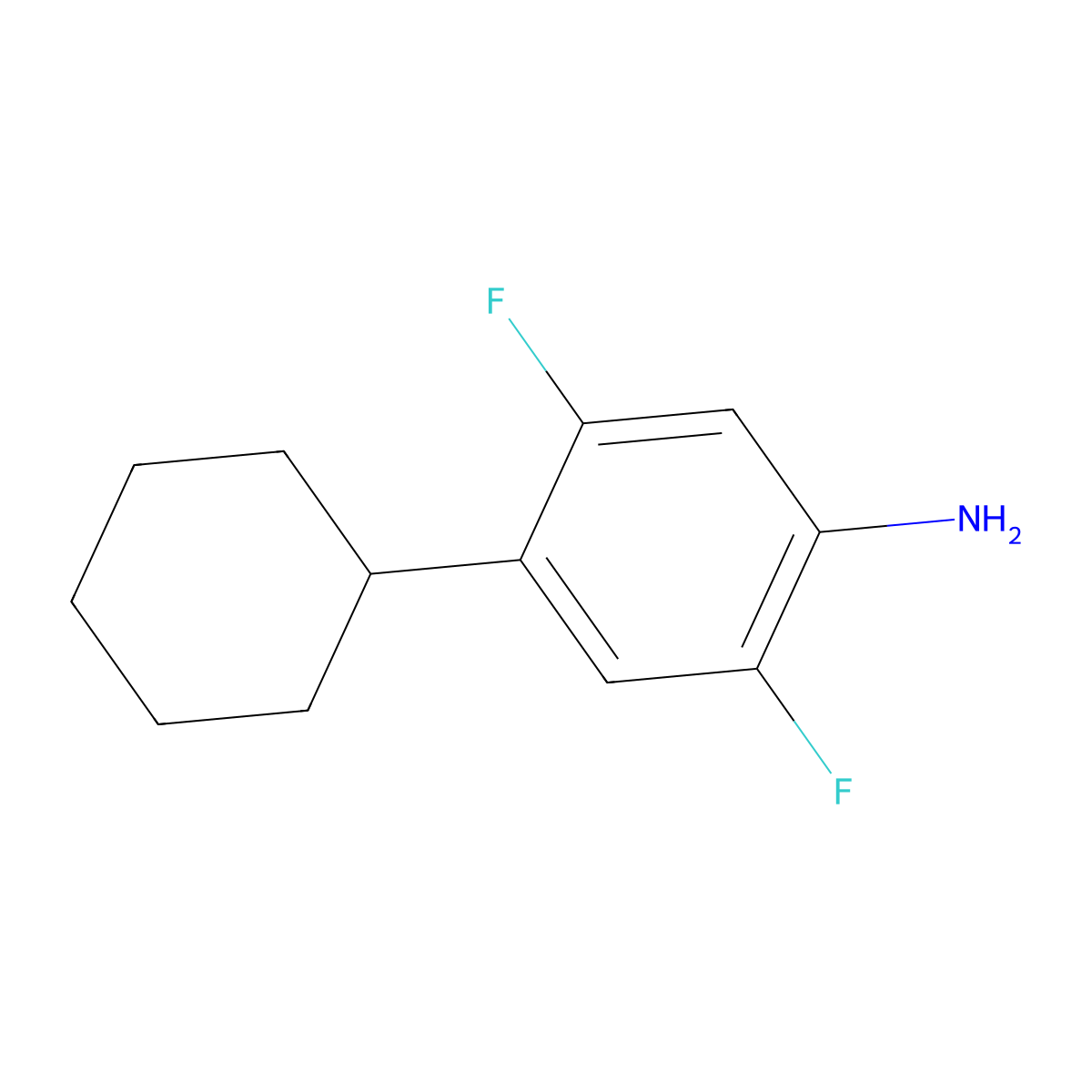 4-Cyclohexyl-2,5-difluoroaniline molecular structure, CAS 2060028-21-7