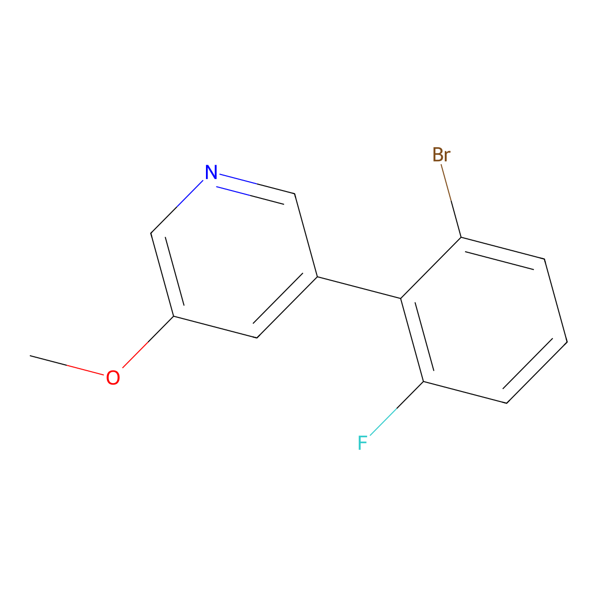 3-(2-Bromo-6-fluorophenyl)-5-methoxypyridine molecular structure, CAS 2060028-22-8