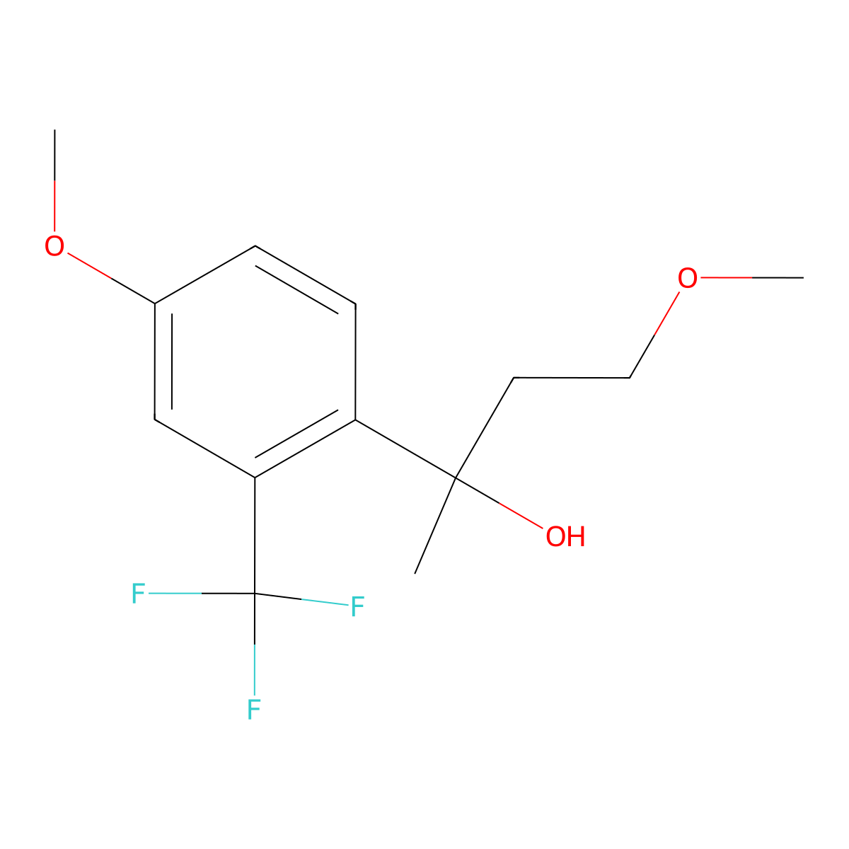 4-Methoxy-2-[4-methoxy-2-(trifluoromethyl)phenyl]butan-2-ol molecular structure, CAS 2060028-27-3