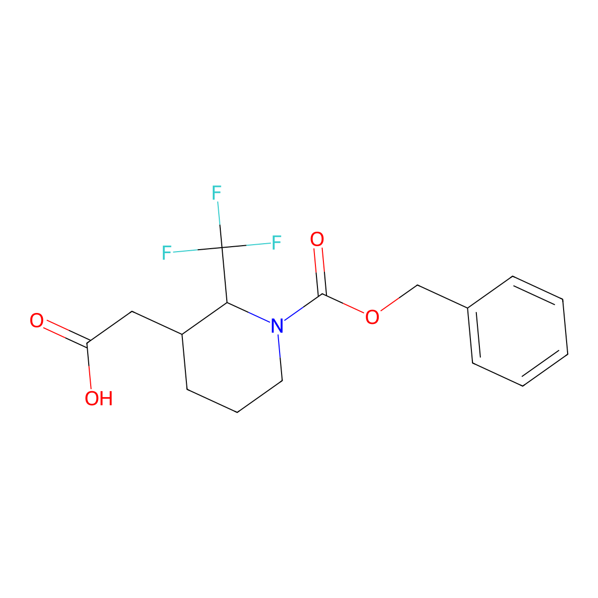 2-{1-[(Benzyloxy)carbonyl]-2-(trifluoromethyl)piperidin-3-yl}acetic acid molecular structure, CAS 2060028-31-9