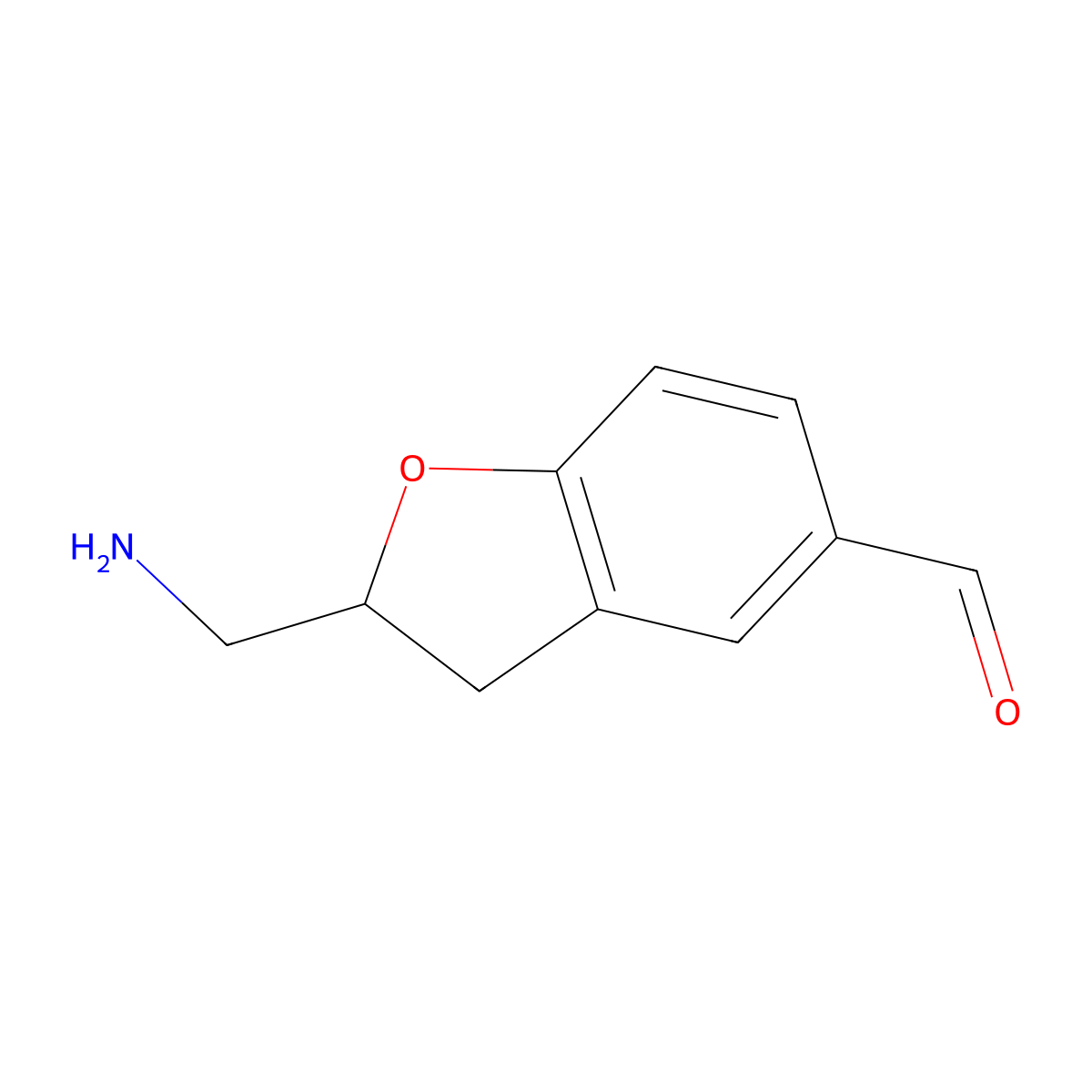 2-(Aminomethyl)-2,3-dihydro-1-benzofuran-5-carbaldehyde molecular structure, CAS 2060028-34-2