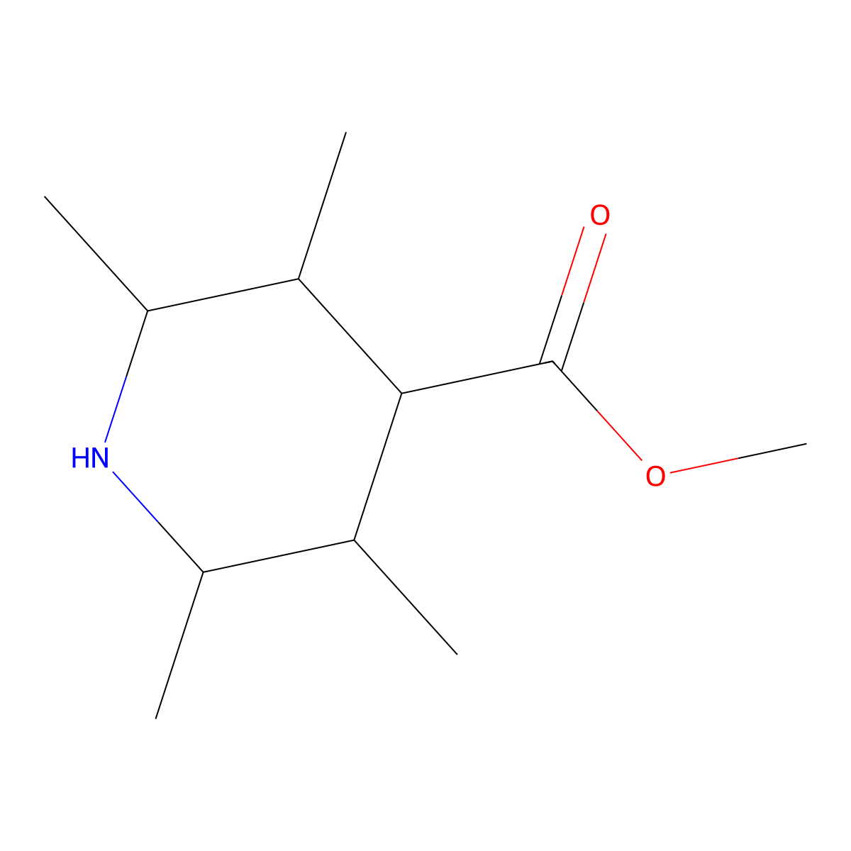 Methyl 2,3,5,6-tetramethylpiperidine-4-carboxylate molecular structure, CAS 2060028-42-2