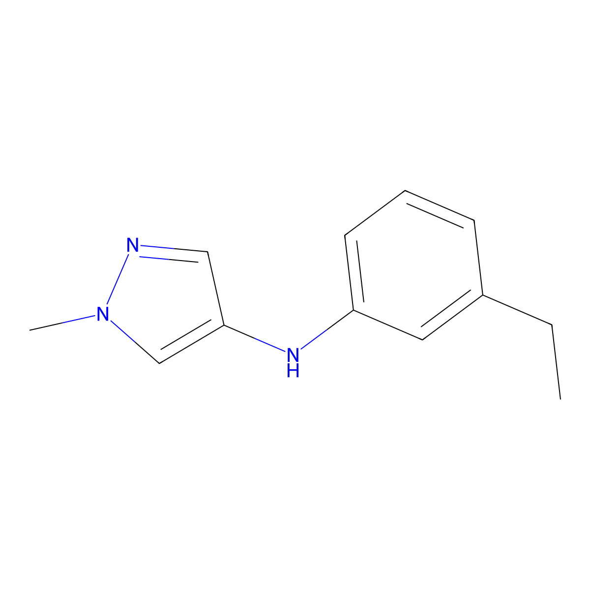 N-(3-Ethylphenyl)-1-methyl-1H-pyrazol-4-amine molecular structure, CAS 2060028-43-3