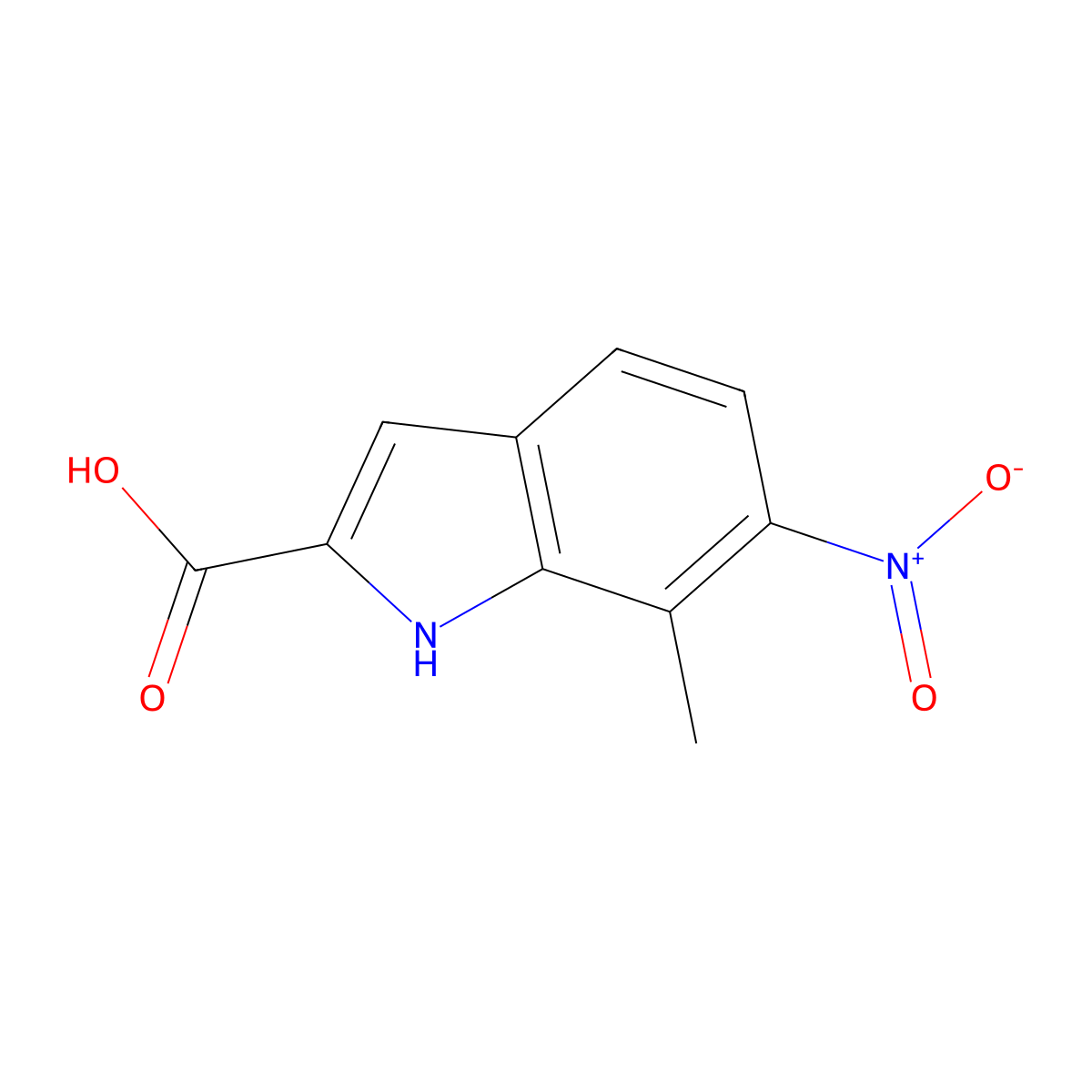 7-methyl-6-nitro-1H-indole-2-carboxylic acid molecular structure, CAS 2060028-44-4