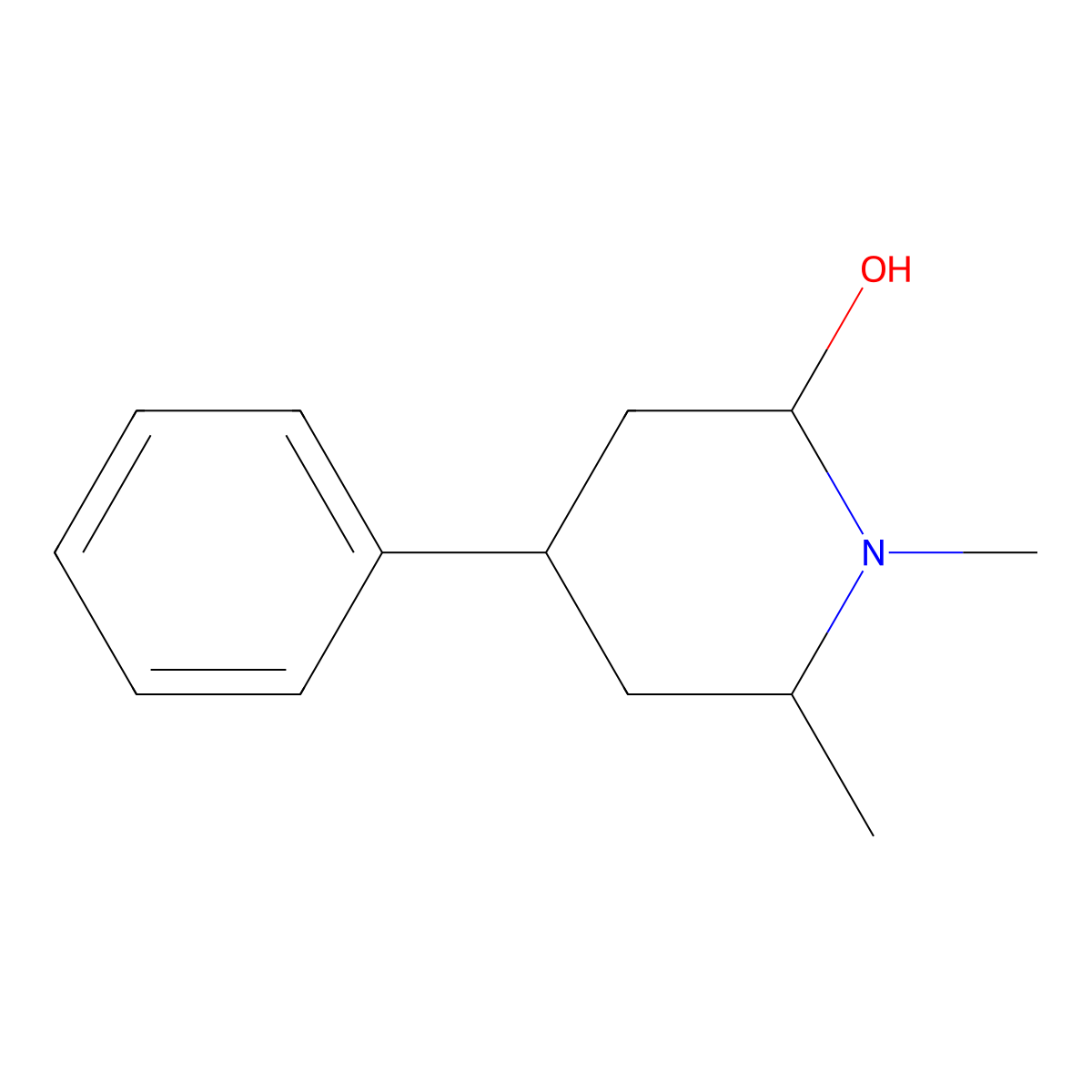 1,6-Dimethyl-4-phenylpiperidin-2-ol molecular structure, CAS 2060028-47-7