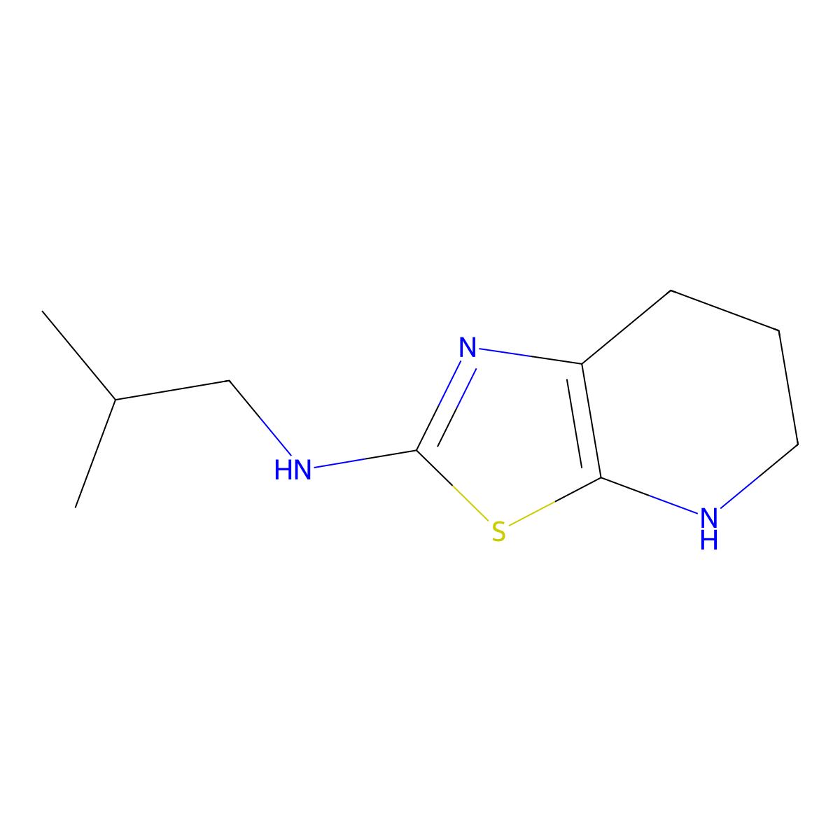 N-(2-Methylpropyl)-4H,5H,6H,7H-[1,3]thiazolo[5,4-b]pyridin-2-amine molecular structure, CAS 2060028-48-8